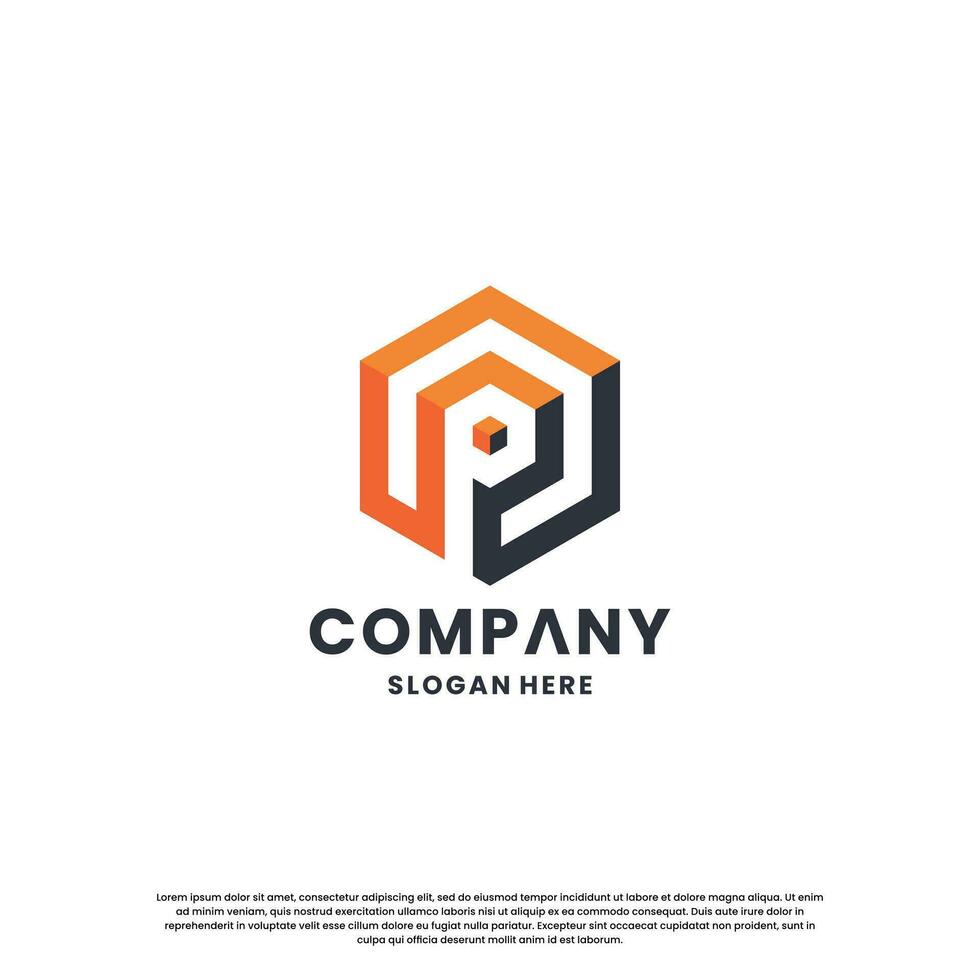kreativ brev p logotyp design monogram för din företag vektor