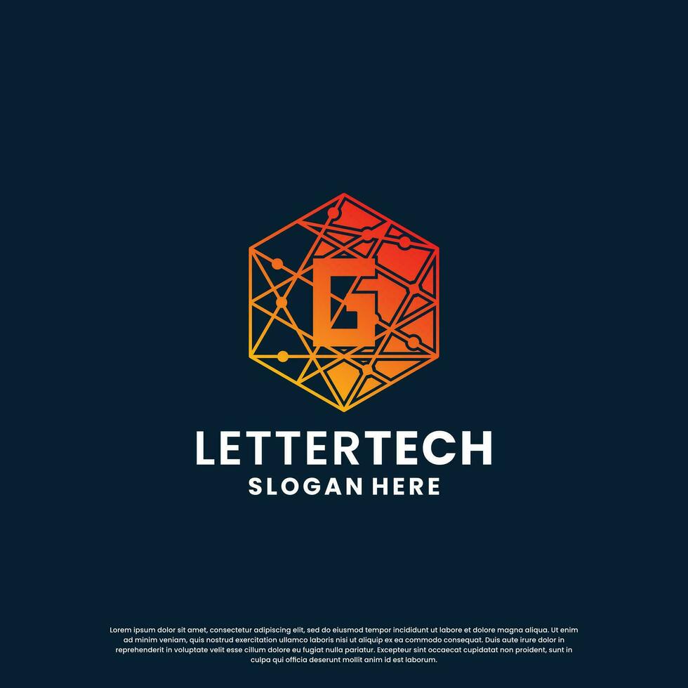 modern brev g teknologi logotyp design med lutning Färg vektor