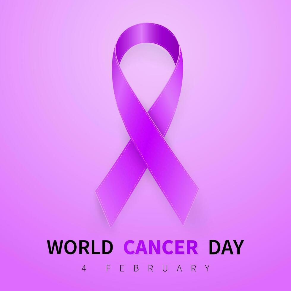 värld cancer dag symbol, 4 februari. band symbol. medicinsk design. vektor illustration