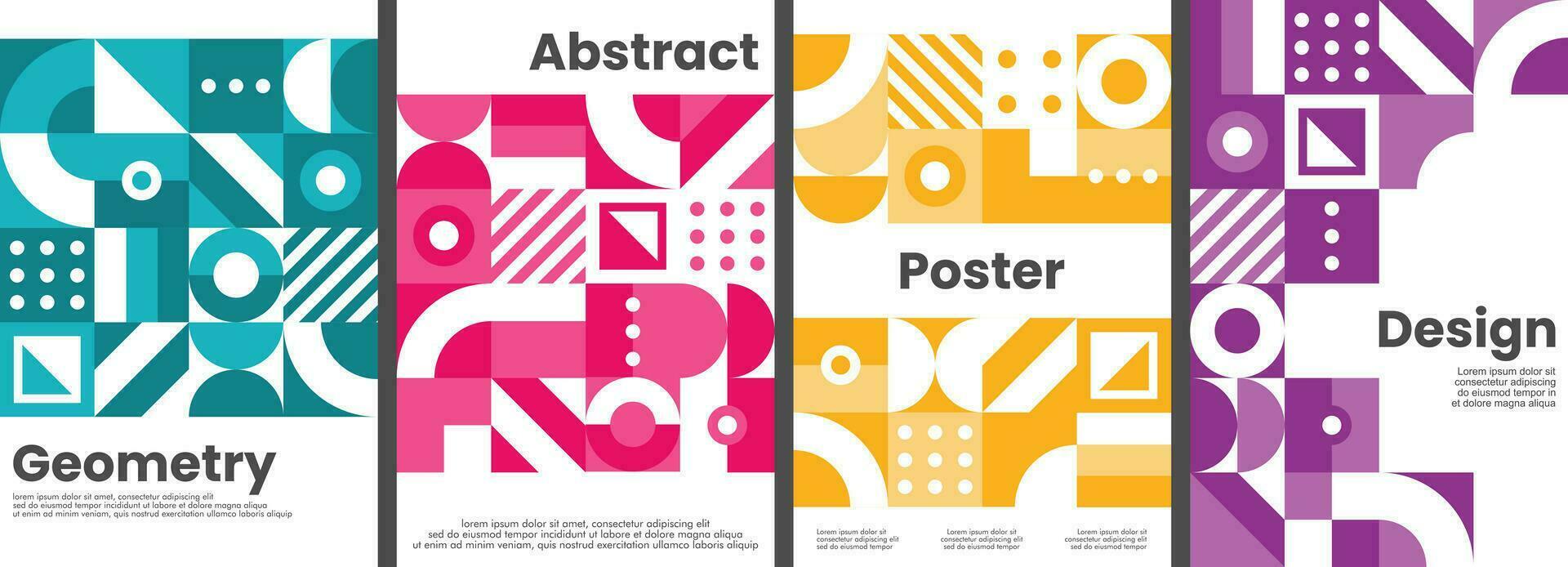 abstrakt geometrisch modern Hintergrund. einstellen von 4 modern einfach Hintergrund Vektor Illustration eben Stil. geeignet zum Poster, Abdeckung, Anzeigen, Sozial Medien Banner, oder Flyer