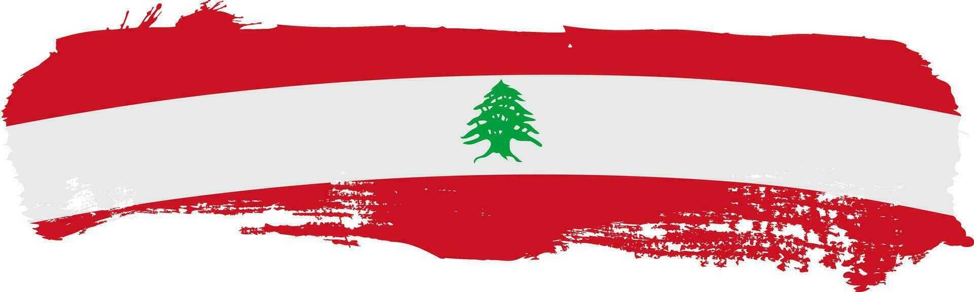 Pinselstrich Libanon Flagge. Vektor Illustration
