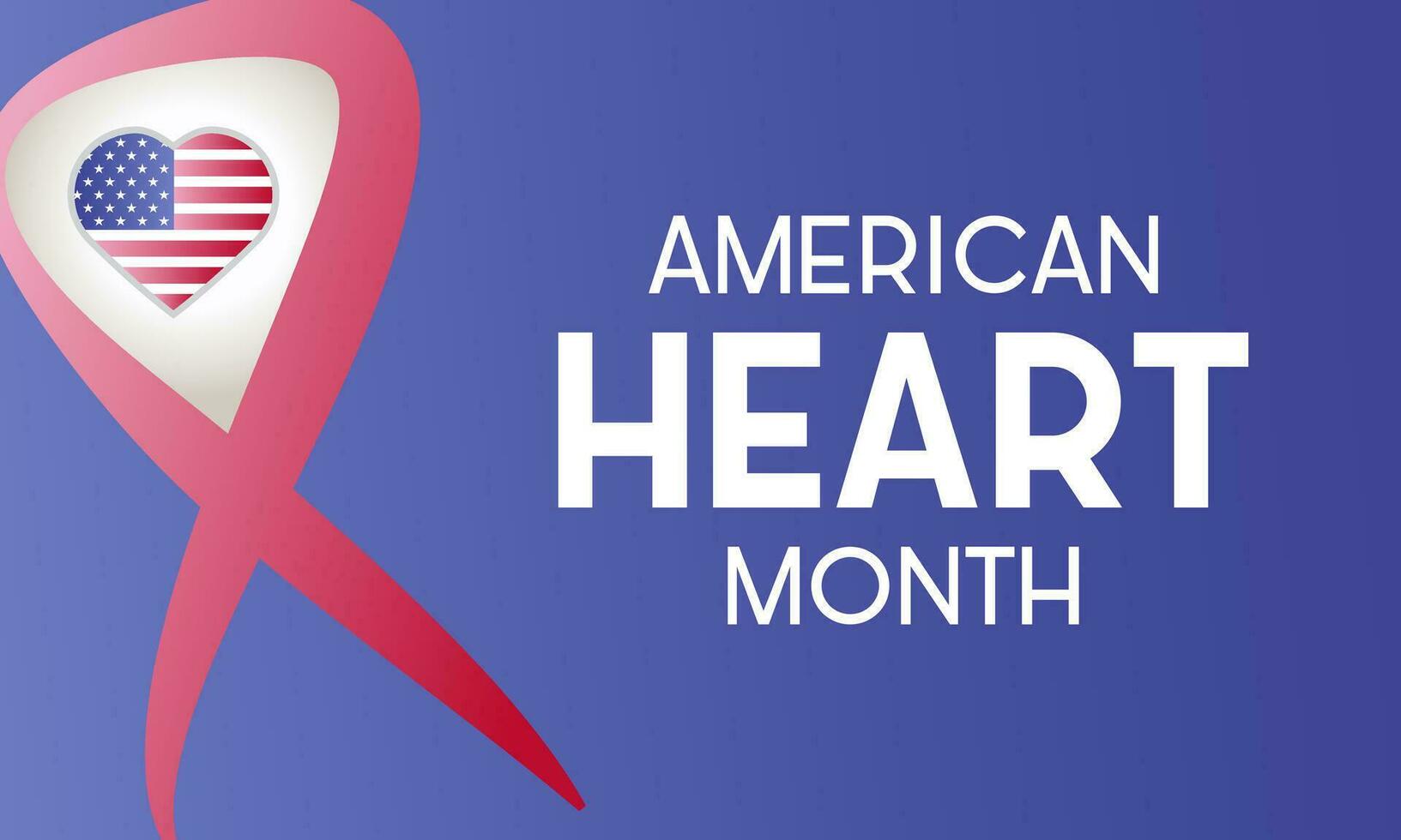 amerikanisch Herz Monat ist beobachtete jeder Jahr im Februar. Februar ist amerikanisch Herz Monat. Vektor Vorlage zum Banner, Gruß Karte, Poster mit Hintergrund. Vektor Illustration.