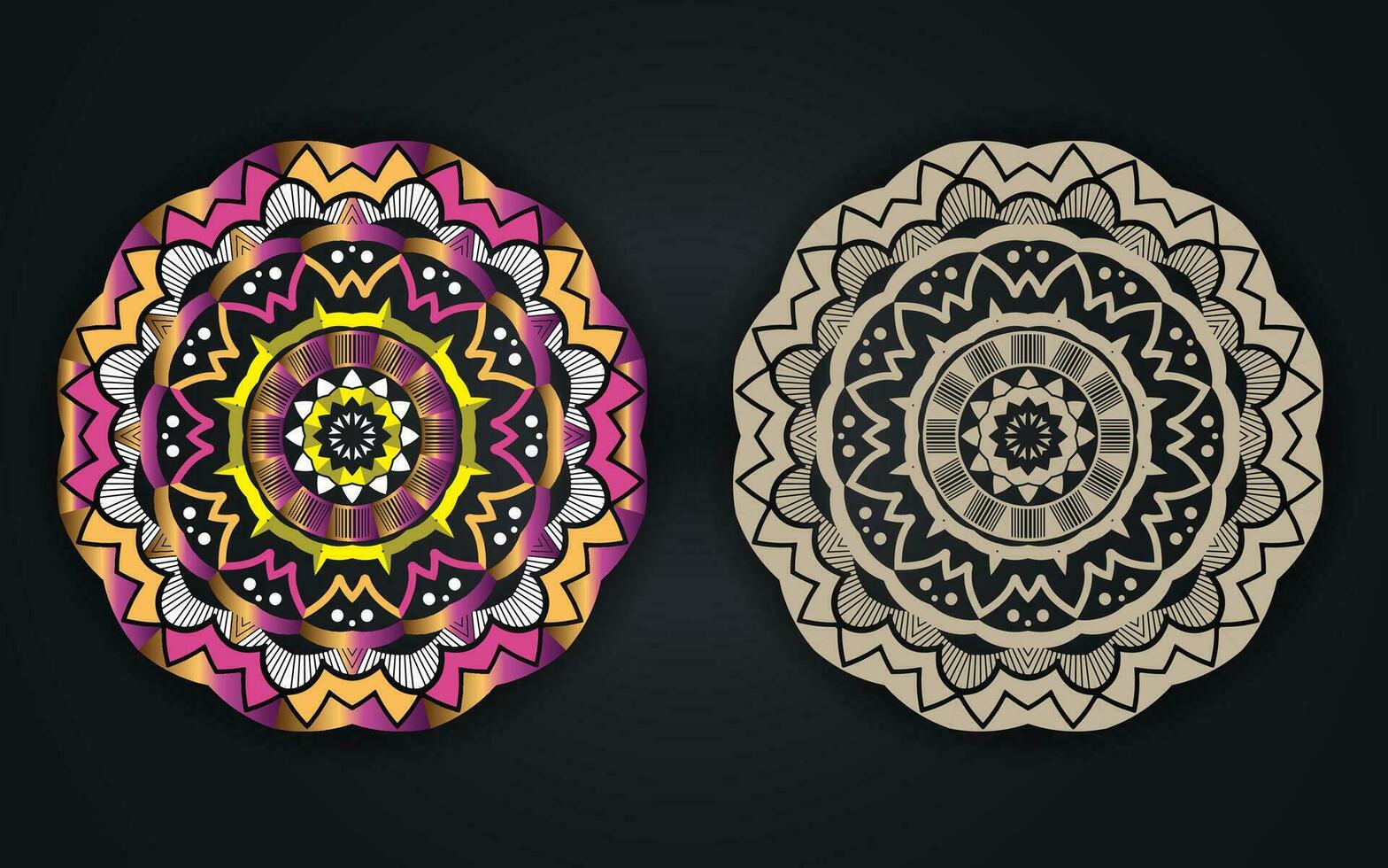 Luxus bunt islamisch Mandala Hintergrund Design oder kreisförmig Muster im bilden von Mandala zum Henna, mehndi, Tätowierung, Dekoration. dekorativ Ornament im ethnisch orientalisch Stil. Färbung Buch Buchseite. vektor