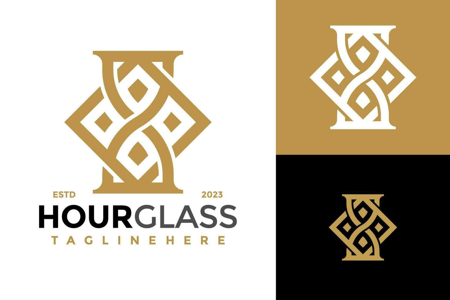 elegant Sanduhr Logo Design Vektor Symbol Symbol Illustration