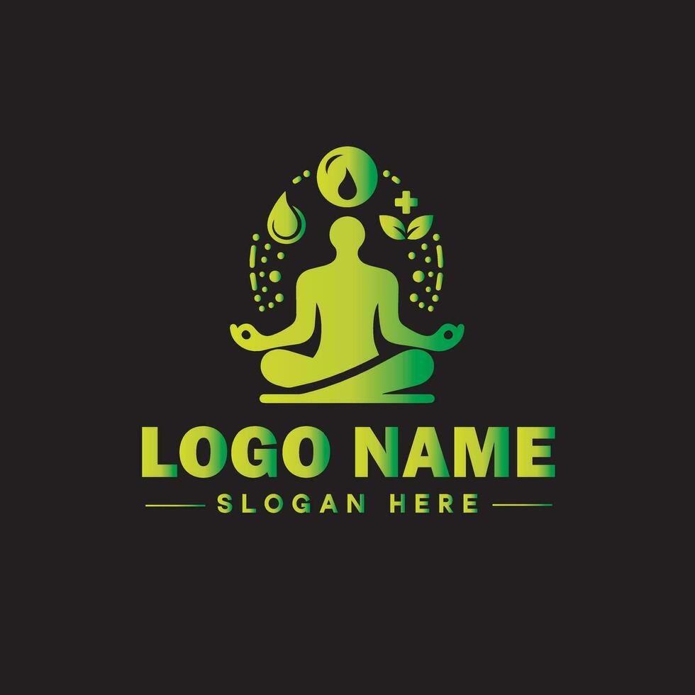 hälsa logotyp klinik medicinsk wellness kondition spa yoga sporter logotyp och ikon symbol rena platt modern minimalistisk företag logotyp design redigerbar vektor