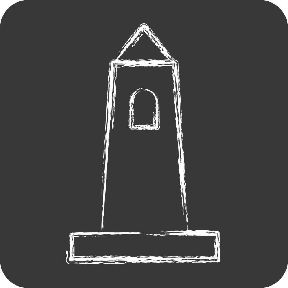 Symbol rish runden Turm. verbunden zu Irland Symbol. Kreide Stil. einfach Design editierbar. einfach Illustration vektor