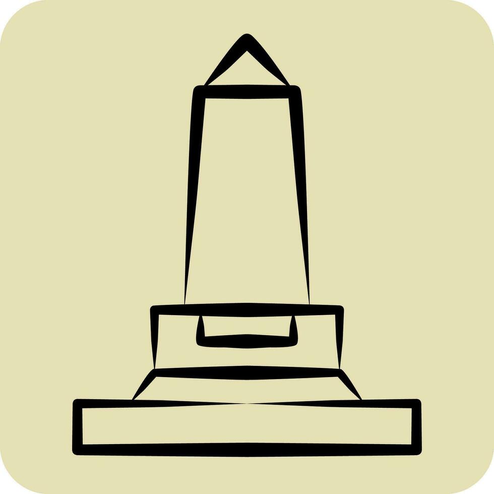 ikon wellington monument. relaterad till irland symbol. hand dragen stil. enkel design redigerbar. enkel illustration vektor