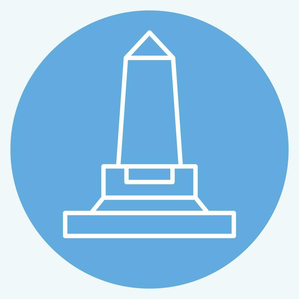 Symbol Wellington Monument. verbunden zu Irland Symbol. Blau Augen Stil. einfach Design editierbar. einfach Illustration vektor