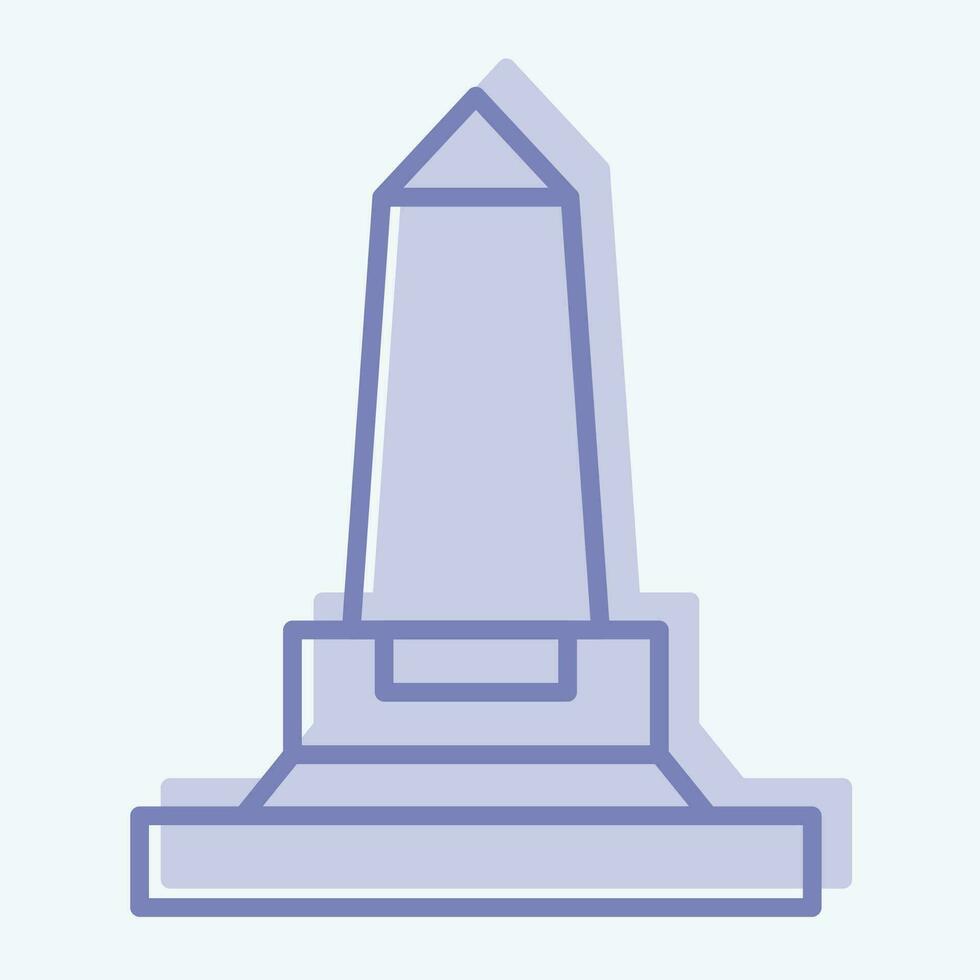 ikon wellington monument. relaterad till irland symbol. två tona stil. enkel design redigerbar. enkel illustration vektor