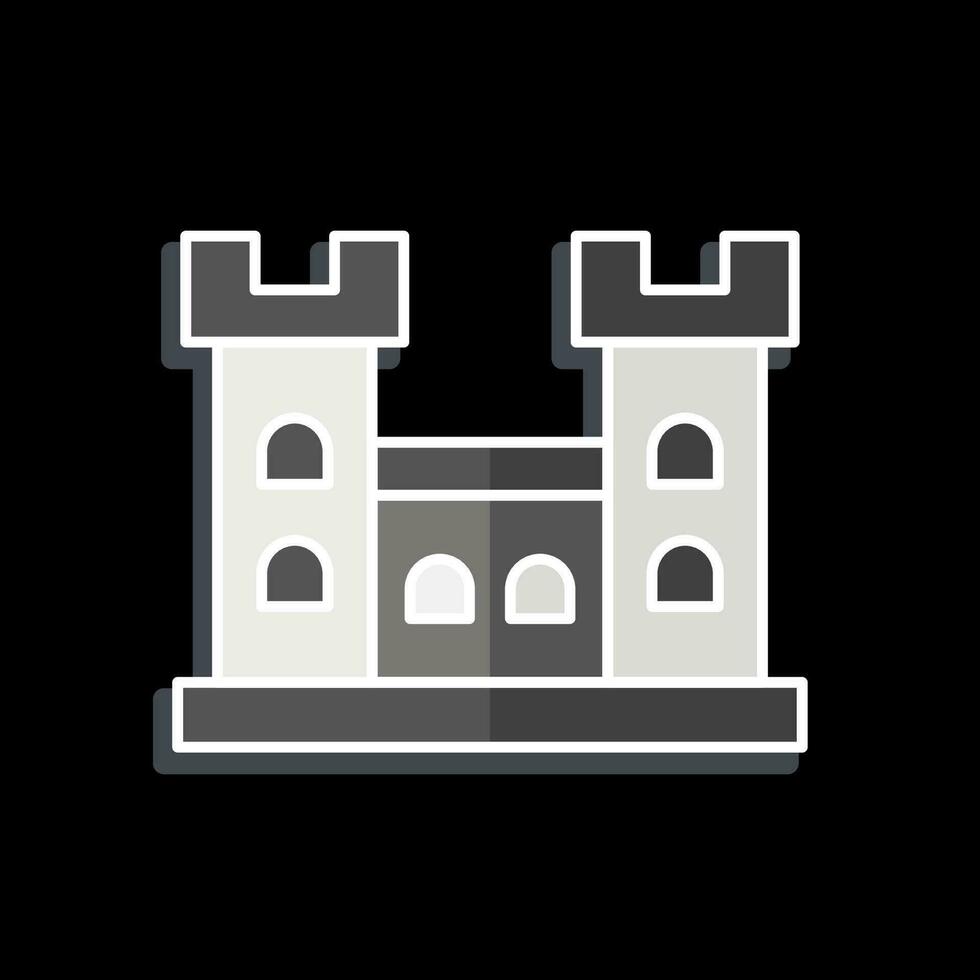 Symbol Malahide Schloss. verbunden zu Irland Symbol. glänzend Stil. einfach Design editierbar. einfach Illustration vektor