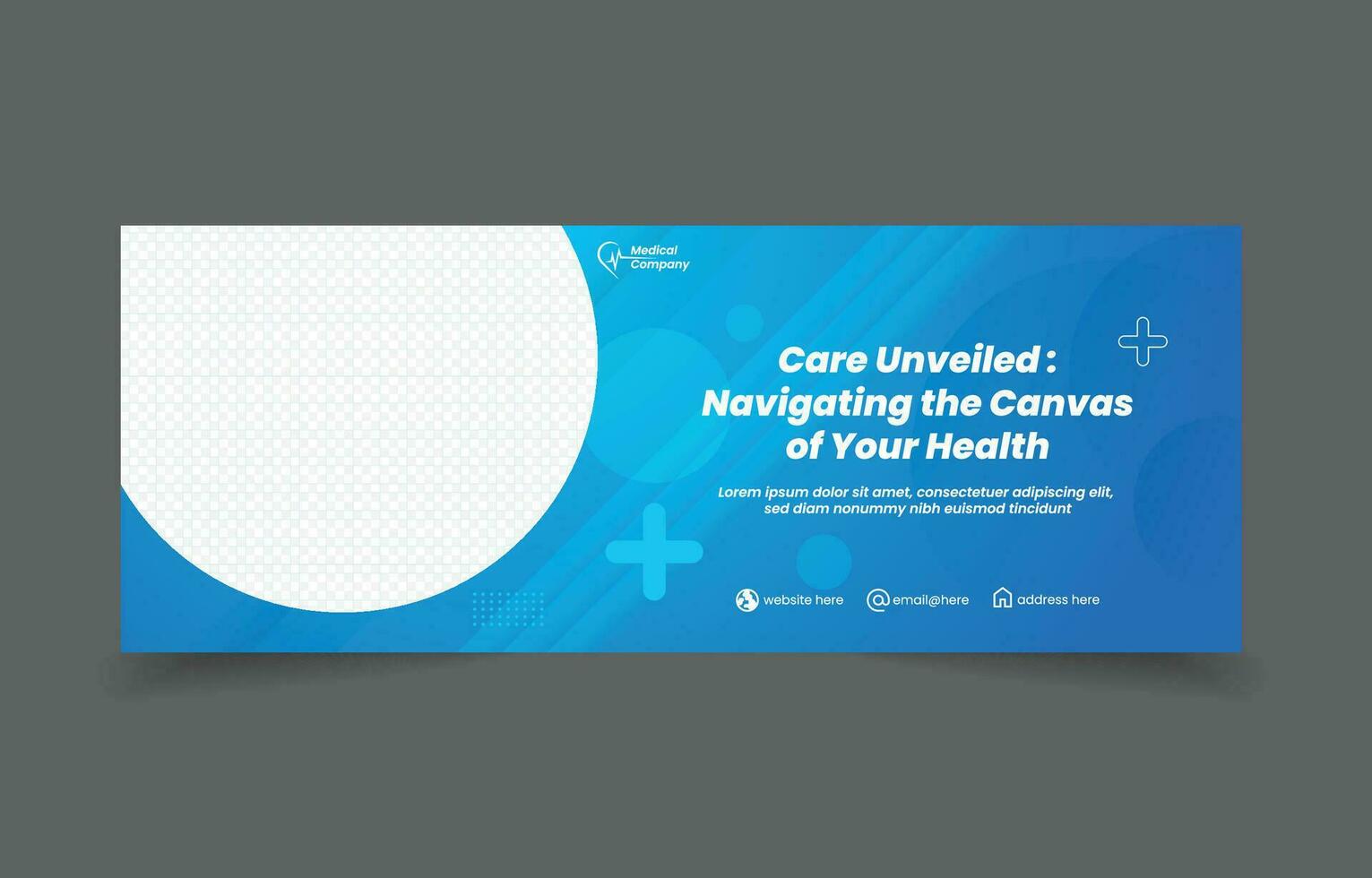 medizinisch Banner Sozial Medien Startseite Design abstrakt Hintergrund Blau Farbe vektor
