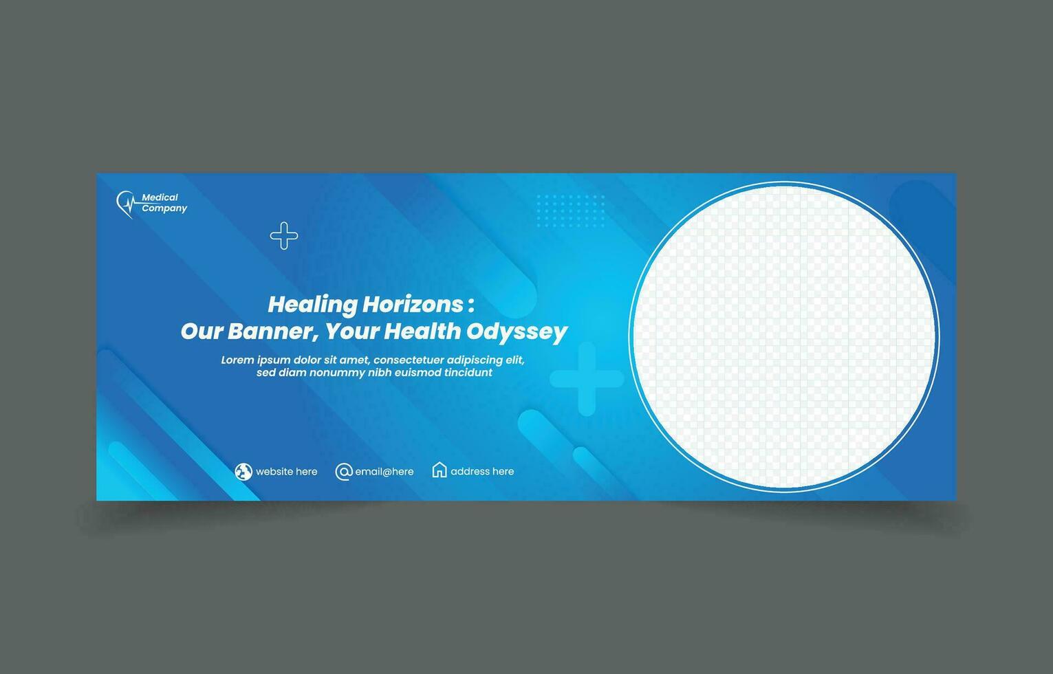 medizinisch Banner Sozial Medien Startseite Design abstrakt Hintergrund Blau Farbe vektor