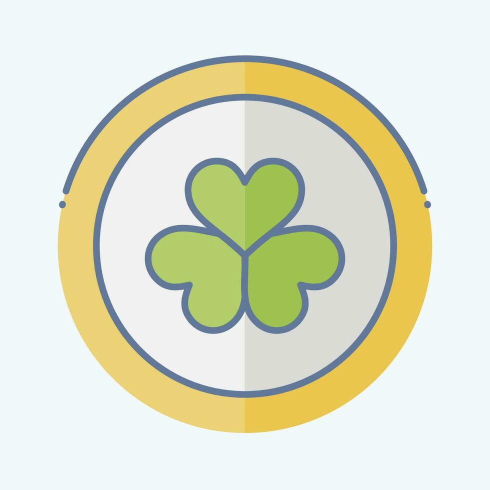 ikon mynt. relaterad till irland symbol. klotter stil. enkel design redigerbar. enkel illustration vektor