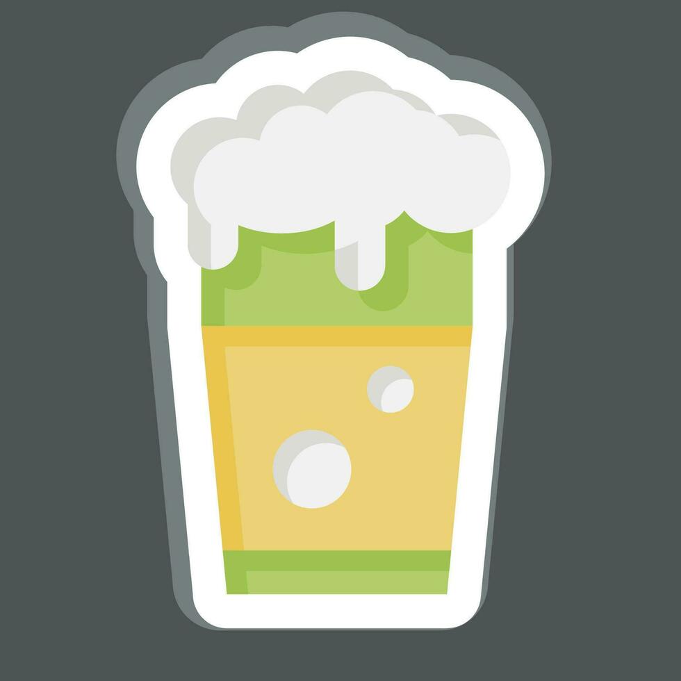 Aufkleber Pint von Bier. verbunden zu Irland Symbol. einfach Design editierbar. einfach Illustration vektor