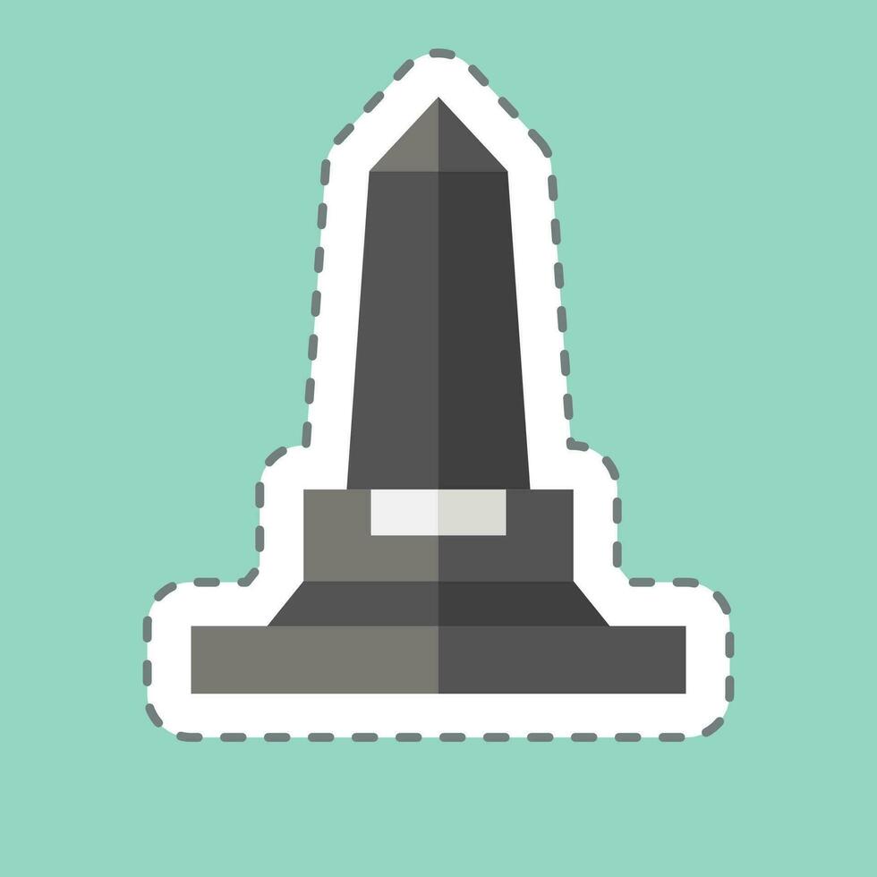 klistermärke linje skära wellington monument. relaterad till irland symbol. enkel design redigerbar. enkel illustration vektor