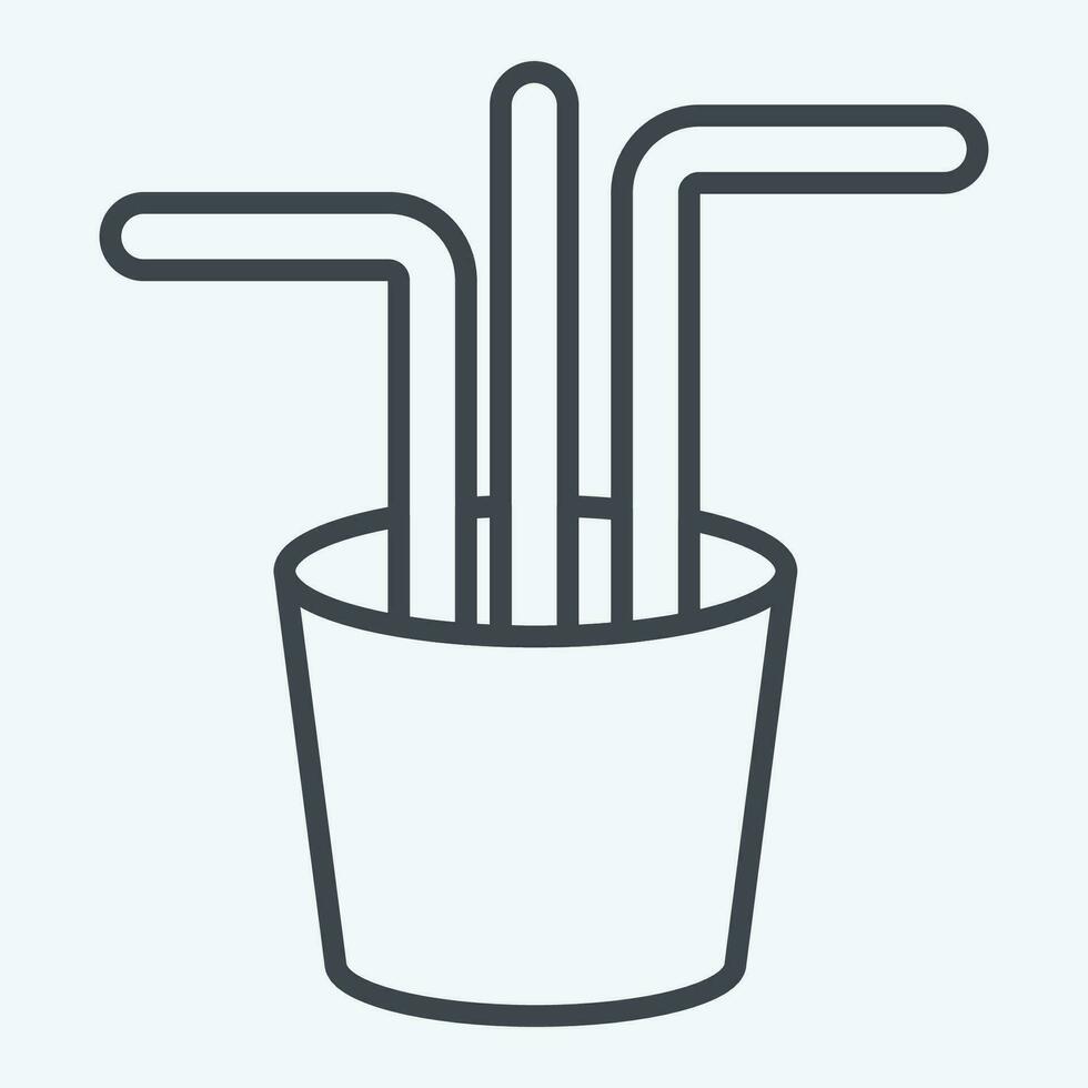 ikon sugrör. relaterad till plast förorening symbol. linje stil. enkel design redigerbar. enkel illustration vektor