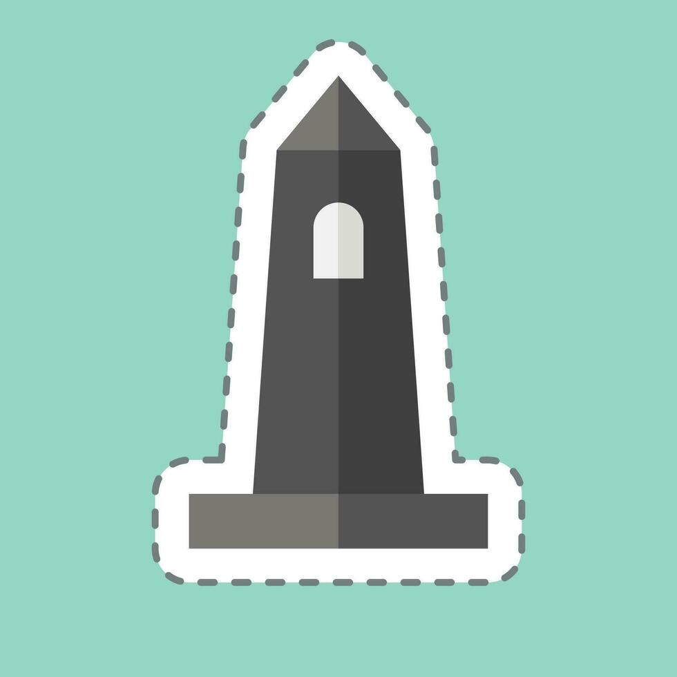 klistermärke linje skära rish runda torn. relaterad till irland symbol. enkel design redigerbar. enkel illustration vektor
