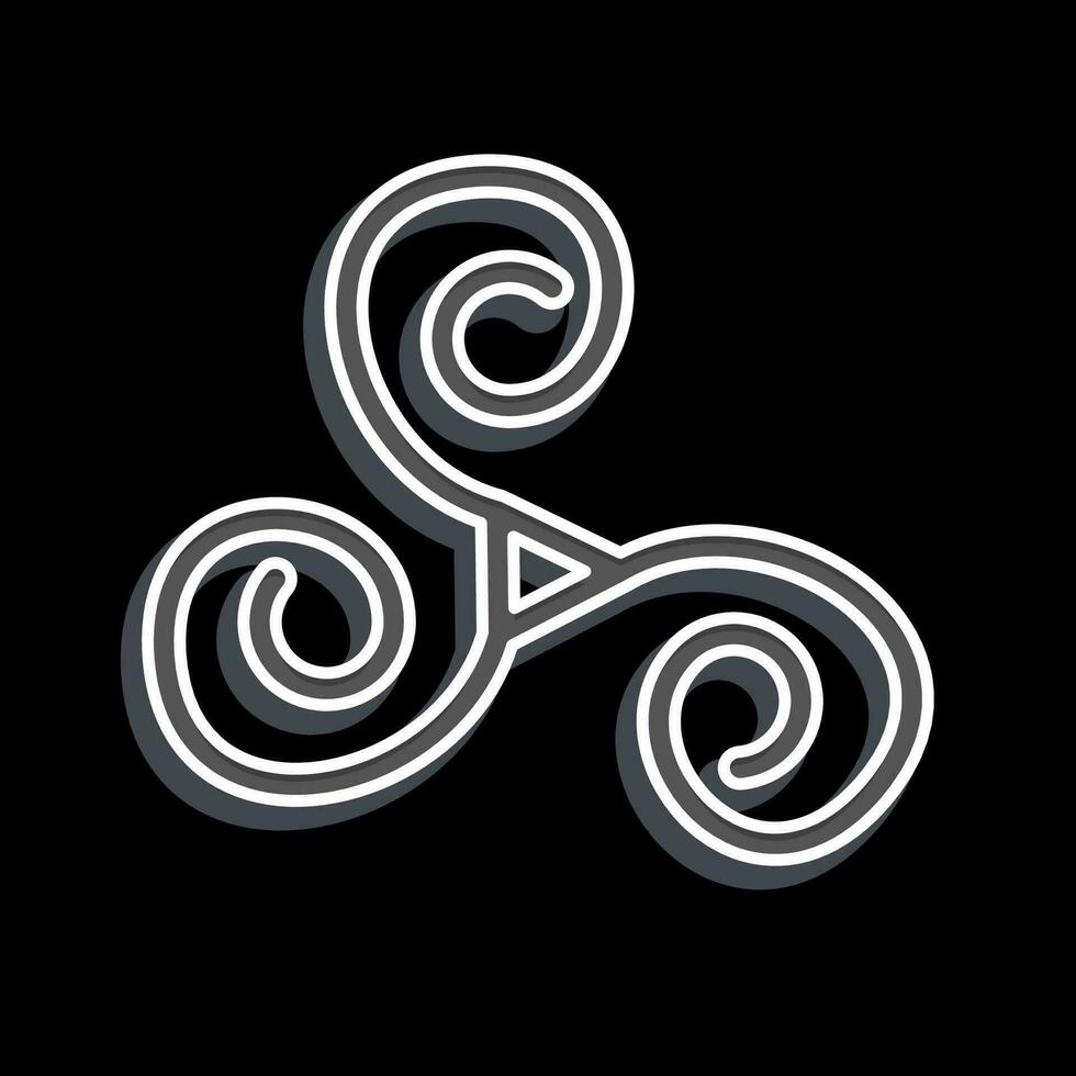 ikon triskele. relaterad till irland symbol. glansig stil. enkel design redigerbar. enkel illustration vektor