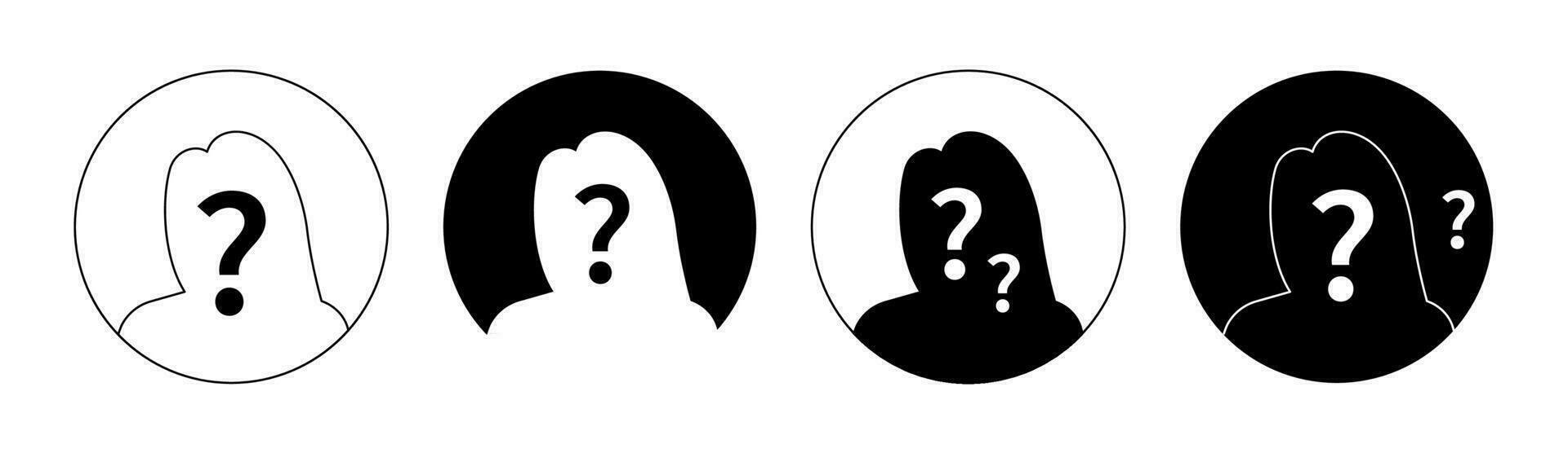 vermuten Wer Unbekannt Person Silhouette Symbol Vektor, anonym mysteriös Benutzer Profil vektor