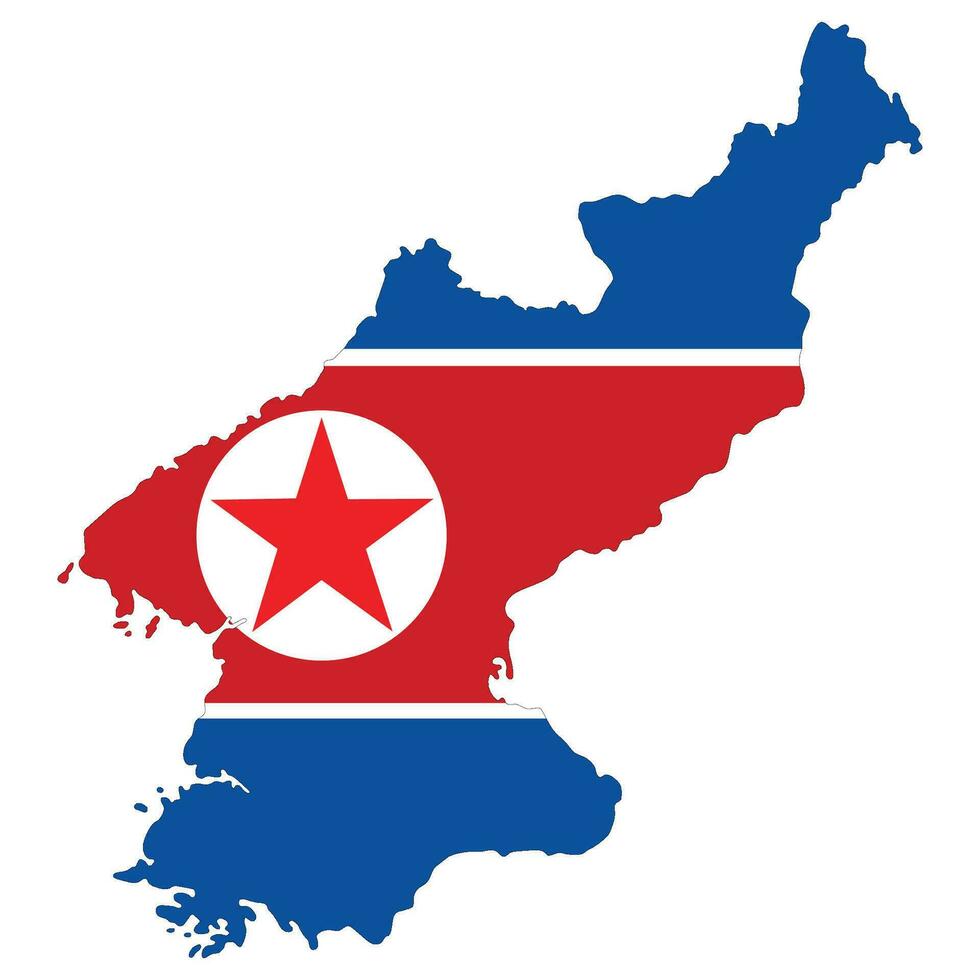 Norden Korea Karte. Karte von Norden Korea mit Norden Korea Flagge vektor