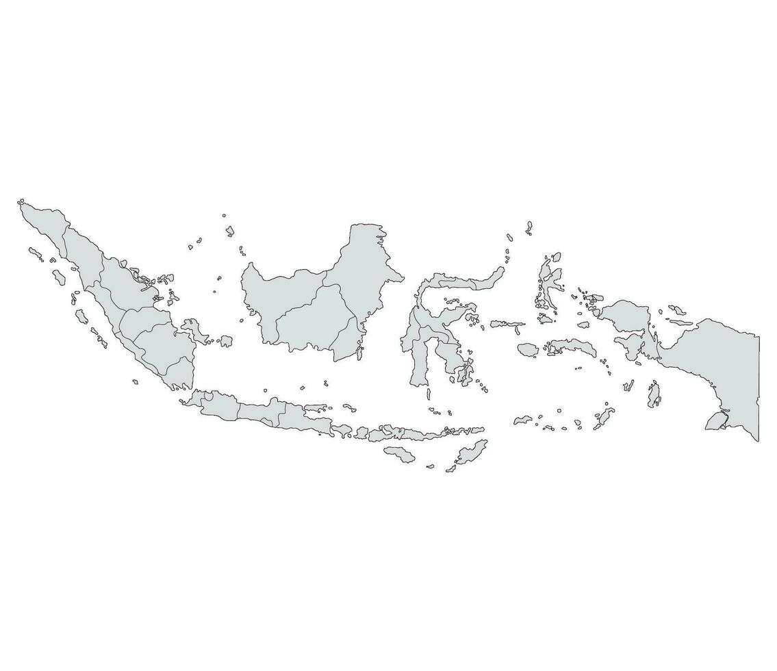 Indonesien Karte. Karte von Indonesien im administrative Provinzen im grau Farbe vektor