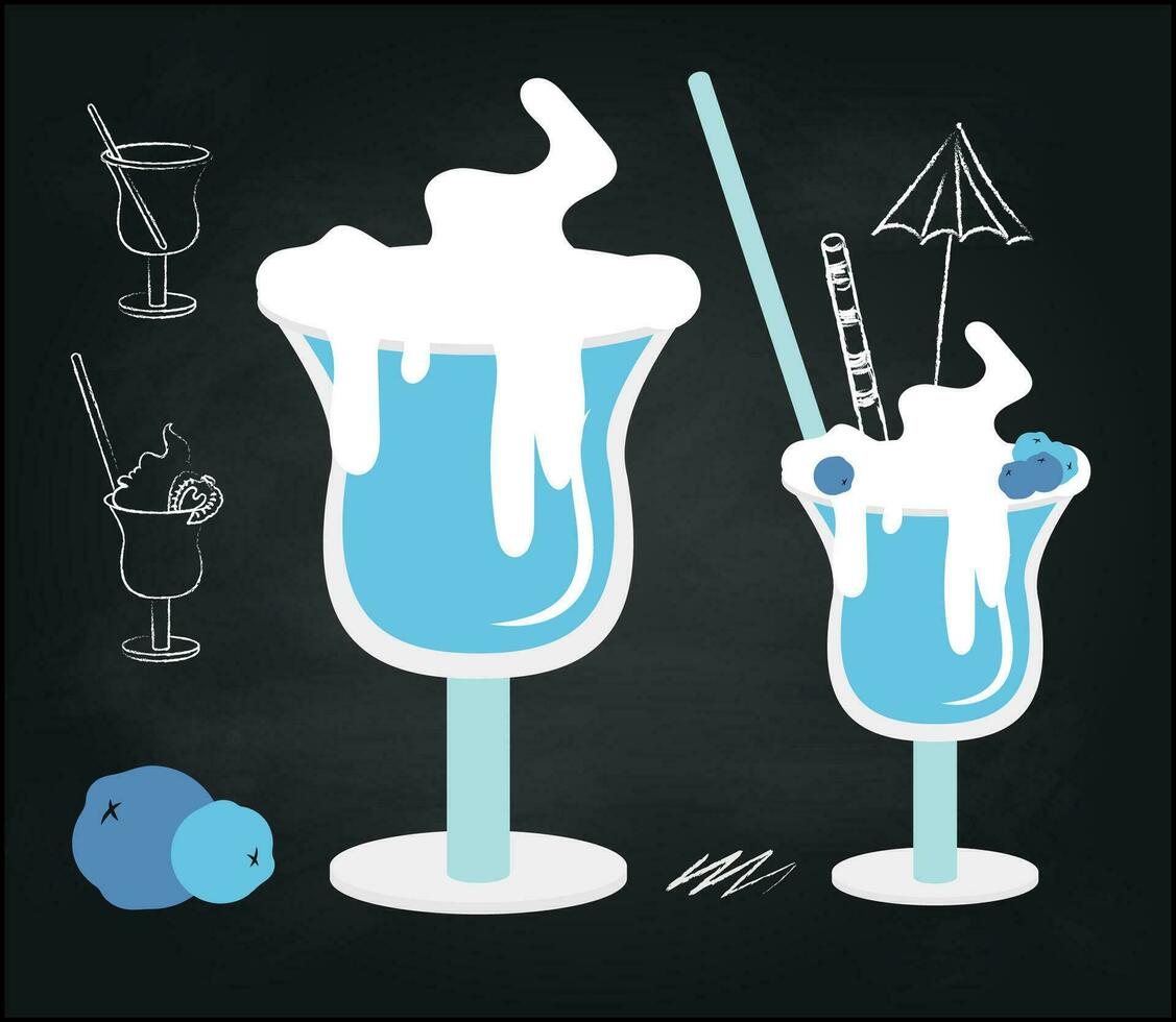 Cocktail auf schwarz Hintergrund zum Feier Design. vektor