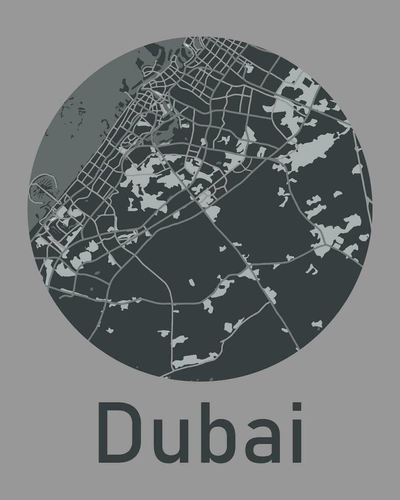 Illustration Stadt Karte von Dubai. vektor