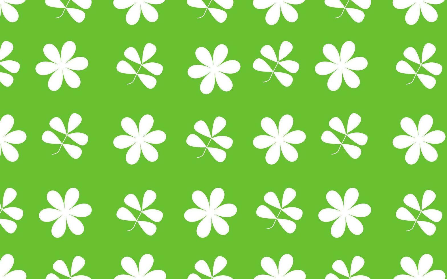 Frühling Vektor nahtlos Muster mit Weiß Blumen auf ein Grün Hintergrund. Hintergrund zum Karte, Einladung, Stoff, Glückwunsch und Banner.