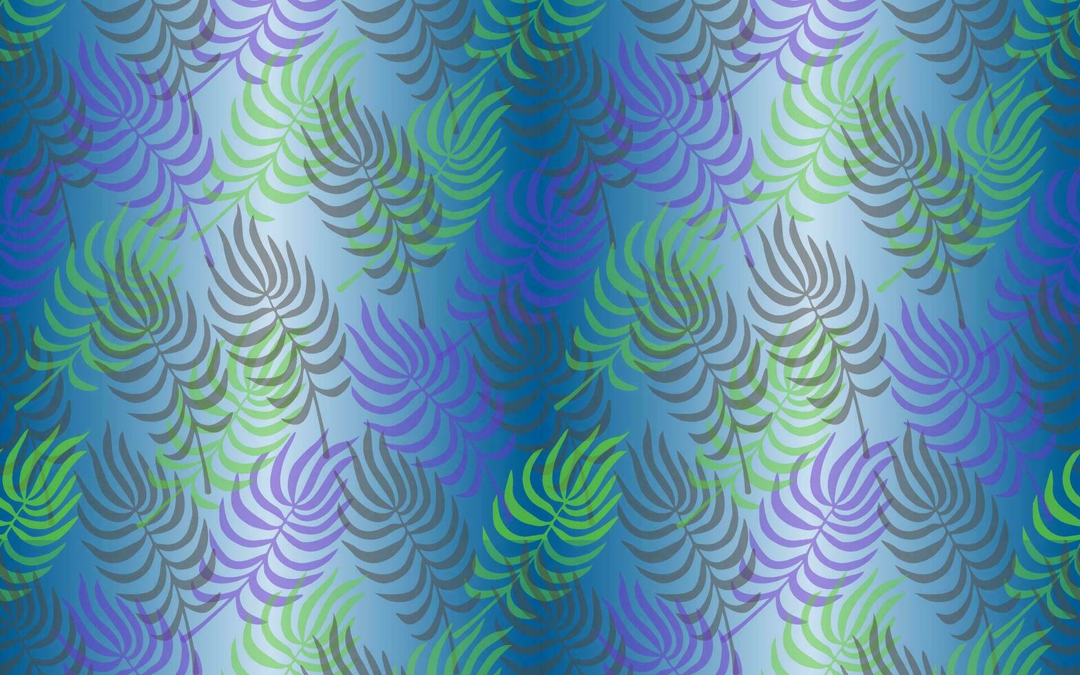 vektor sömlös mönster av handflatan löv på en blå bakgrund.