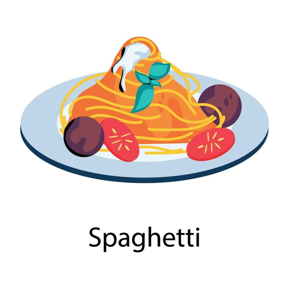 trendiga spagettikoncept vektor