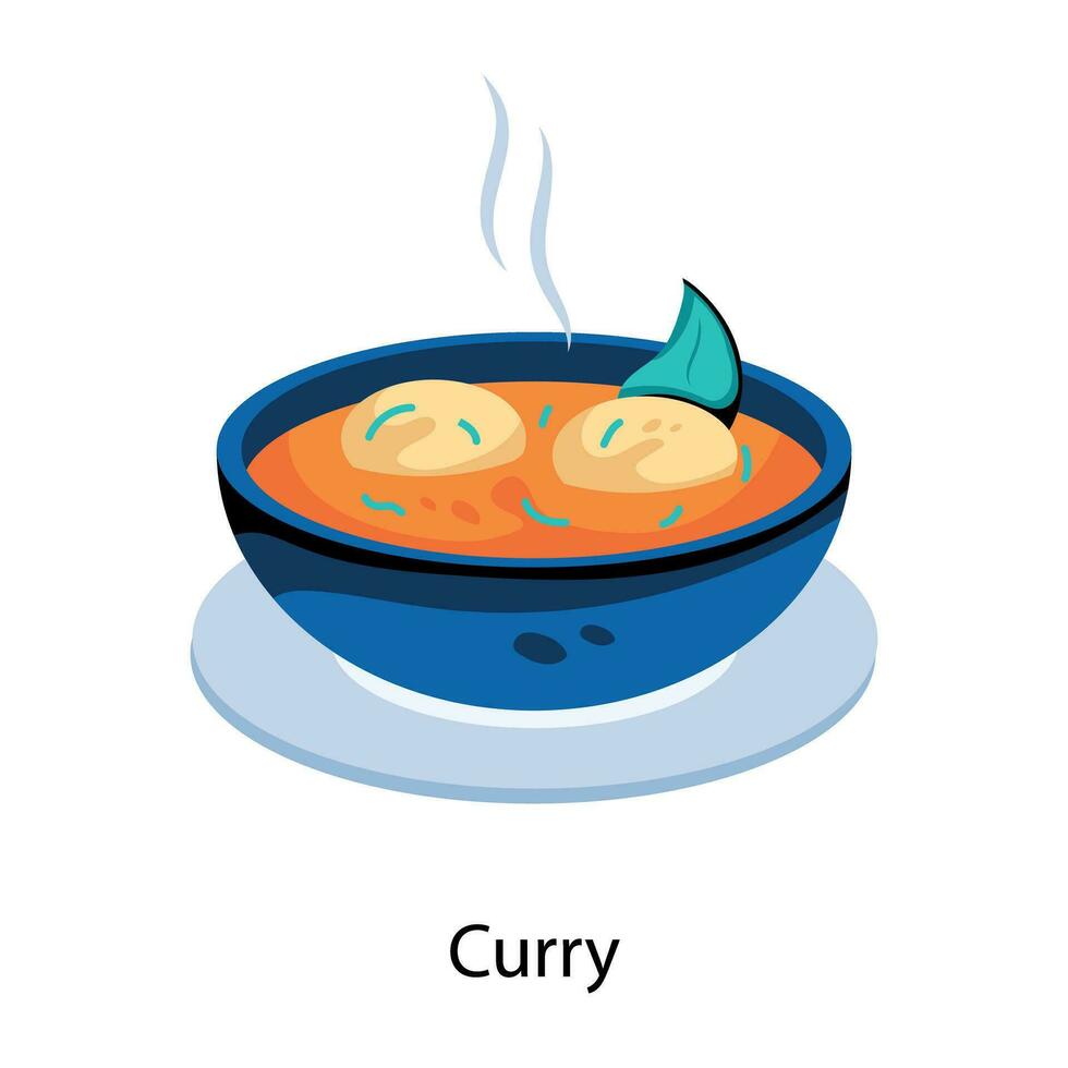 trendiga curry -koncept vektor