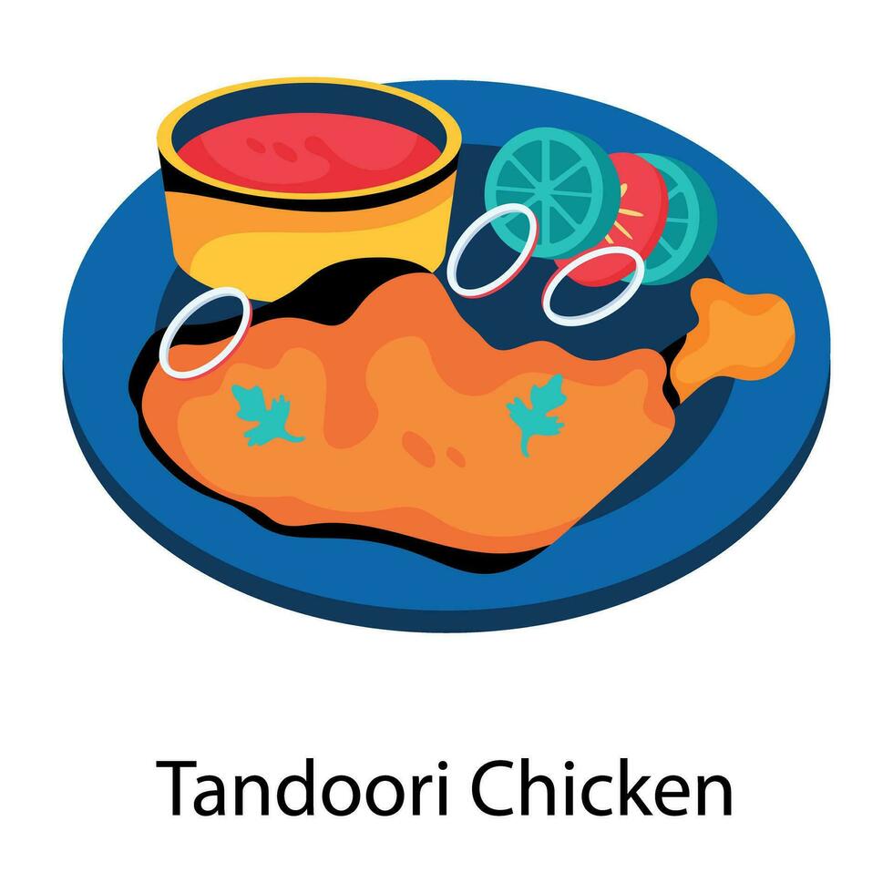 trendig tandoori kyckling vektor