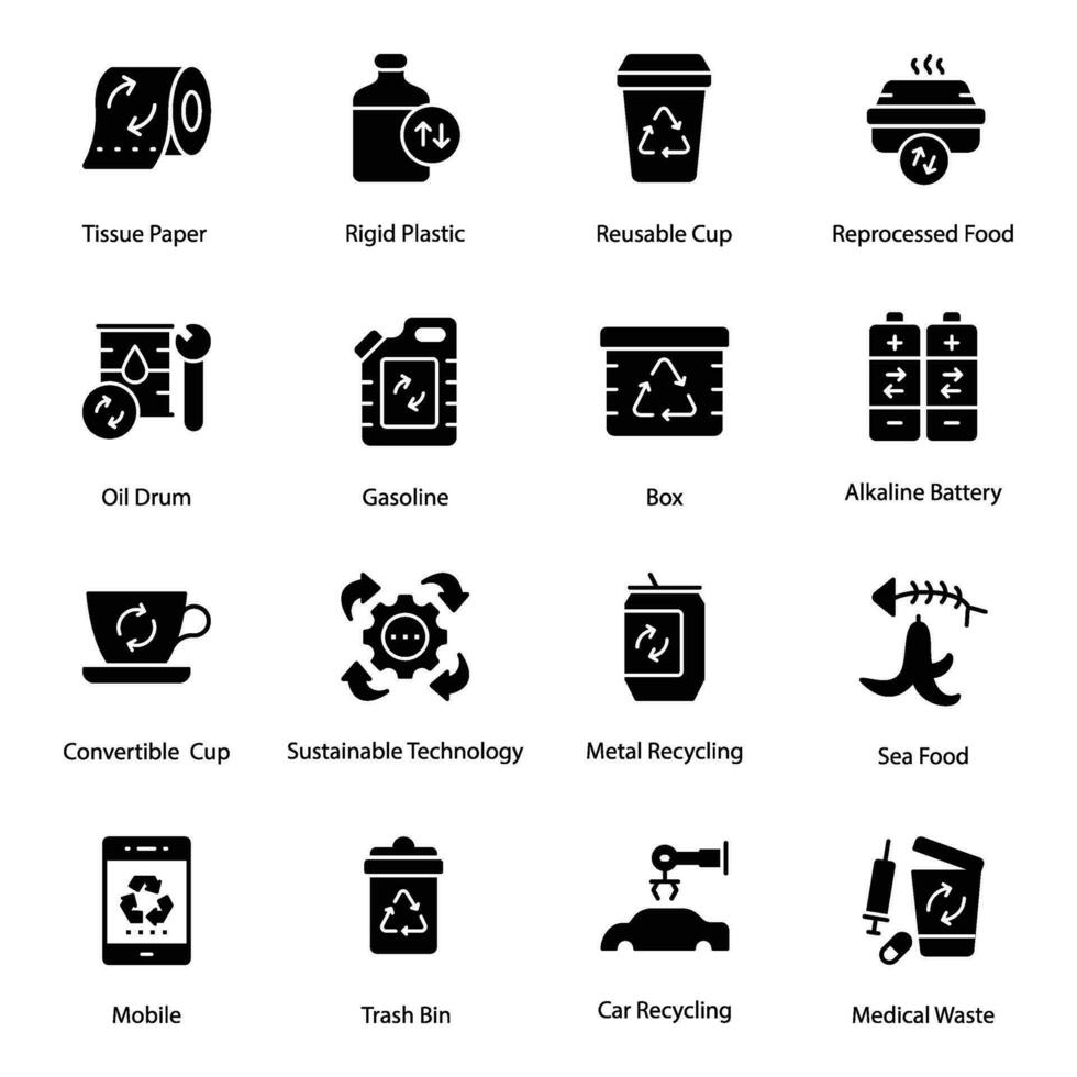 Pack von Ökologie und Recycling Symbol Vektoren