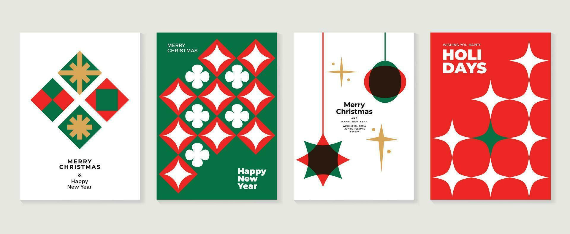 fröhlich Weihnachten Konzept Poster Satz. süß Gradient holographisch Hintergrund Vektor mit beschwingt Farbe, Weihnachten Flitter Ball, Geschenk. Kunst modisch Hintergrund Design zum Sozial Medien, Karte, Banner, Flyer.