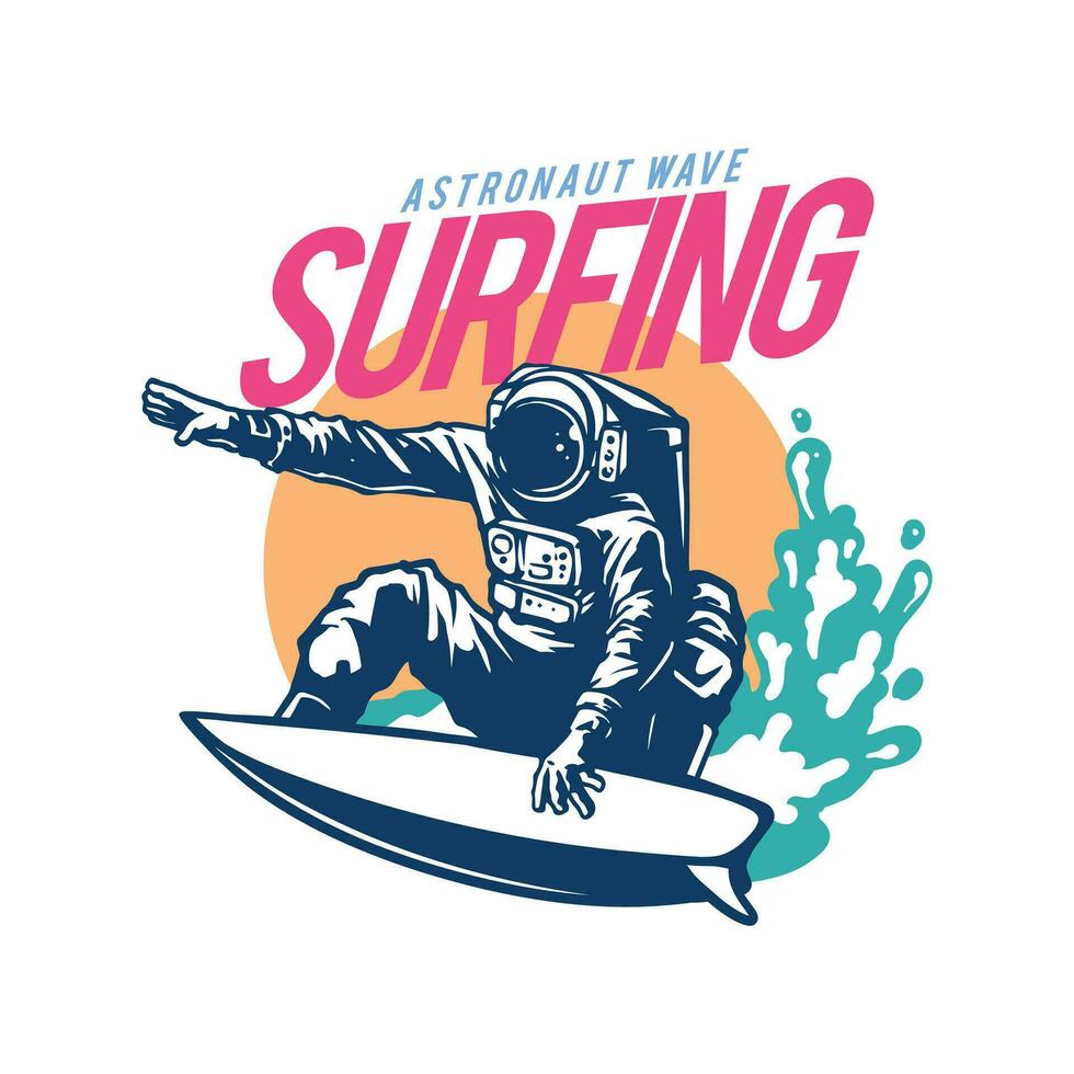Surfen Kunstwerk zum T-Shirt Design vektor