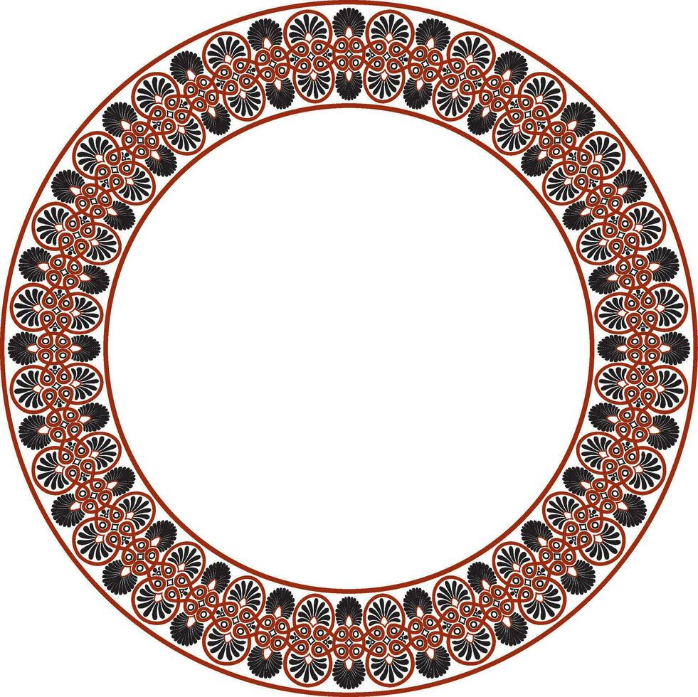 Vektor farbig runden Ornament Ring von uralt Griechenland. klassisch Muster Rahmen Rand römisch Reich.