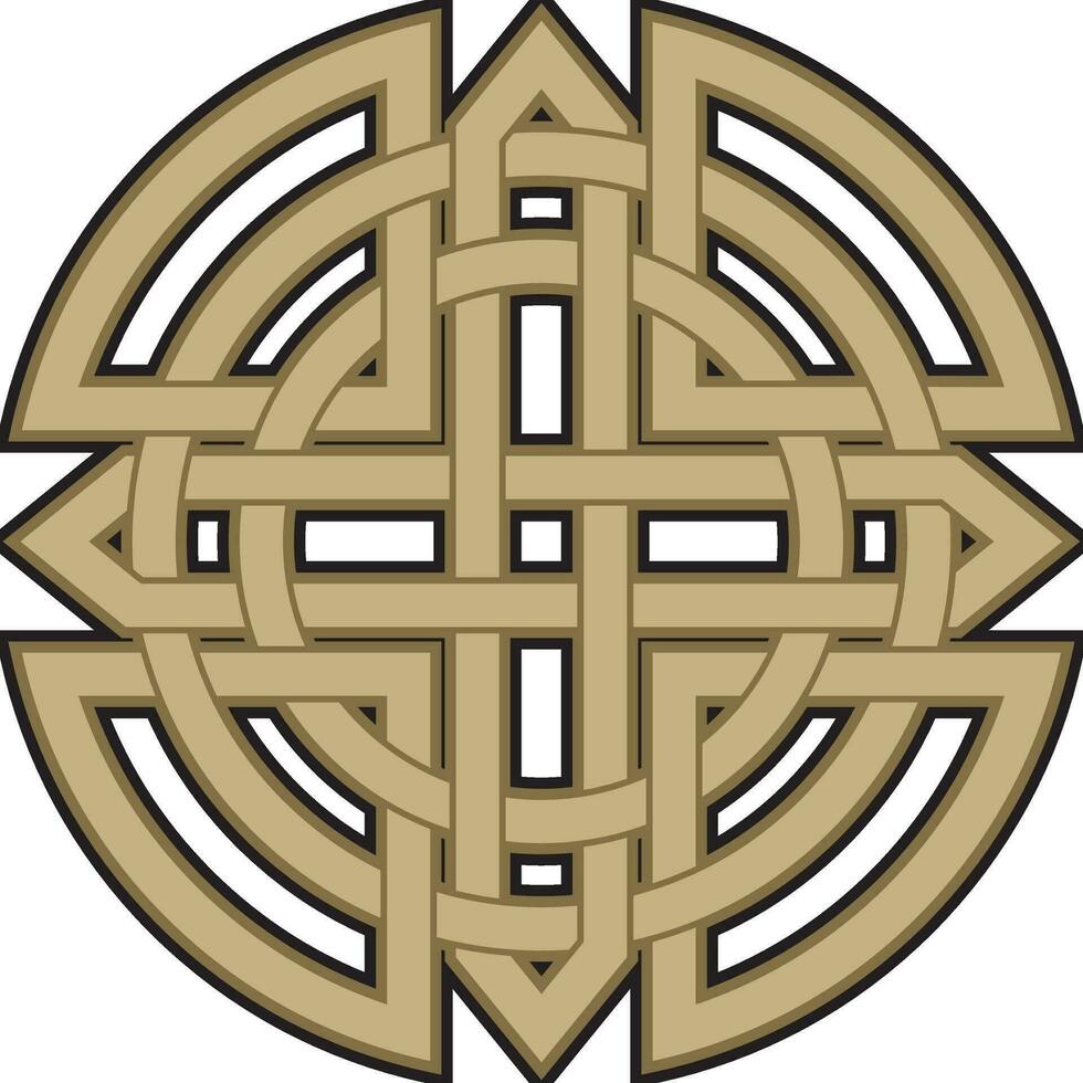 vektor guld celtic Knut. prydnad av gammal europeisk människors. de tecken och symbol av de irländska, skotter, britter, franks.