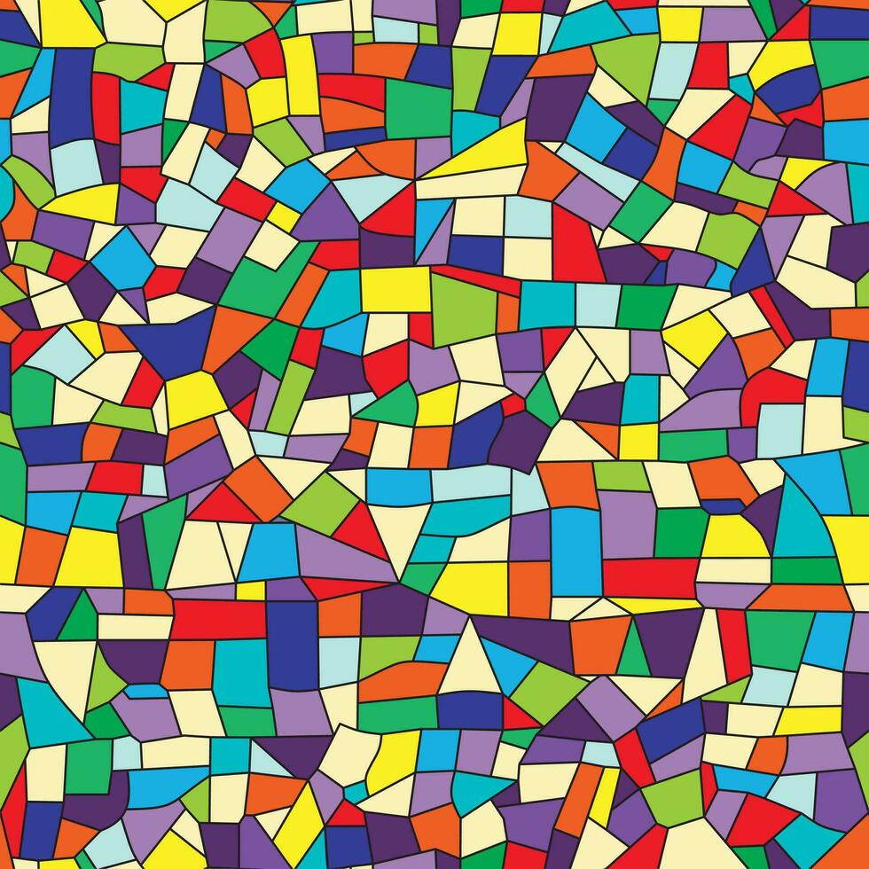 vektor sömlös mosaik- mönster. röd blå gul grön. tapet bakgrund.