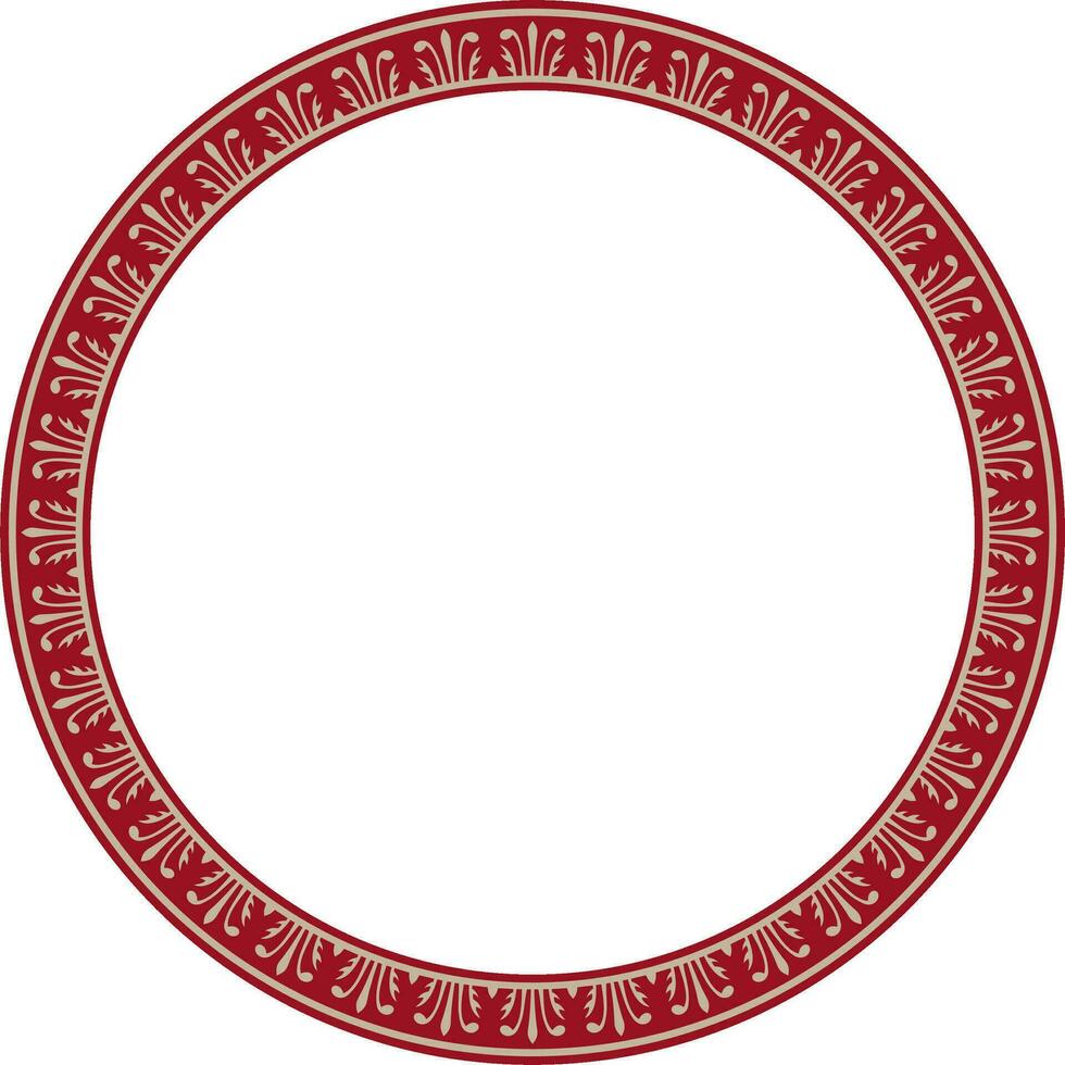 vektor guld och röd runda kinesisk prydnad. ram, gräns, cirkel, ringa av asiatisk människors av de öster.