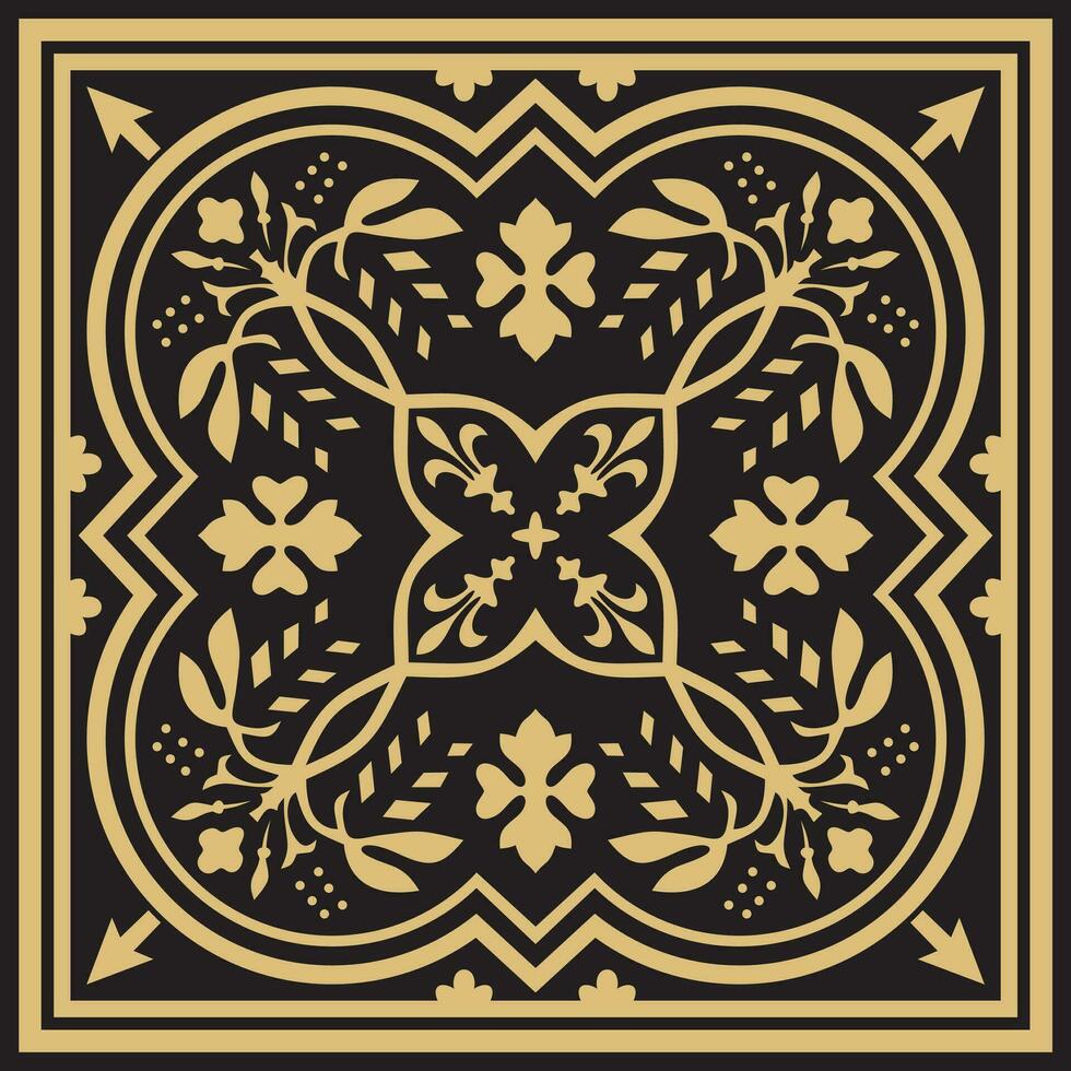 Vektor Gold Platz klassisch europäisch National Ornament. ethnisch Muster von das romanisch Völker. Fliesen von uralt Griechenland, römisch Reich