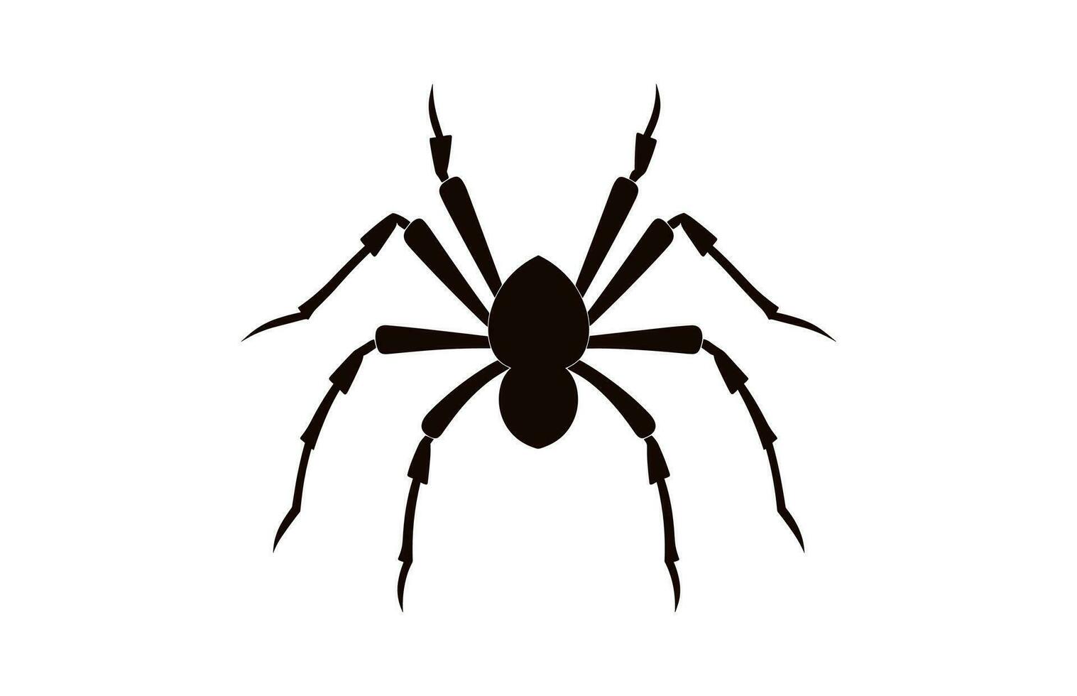 en Spindel vektor svart silhuett isolerat på en vit bakgrund