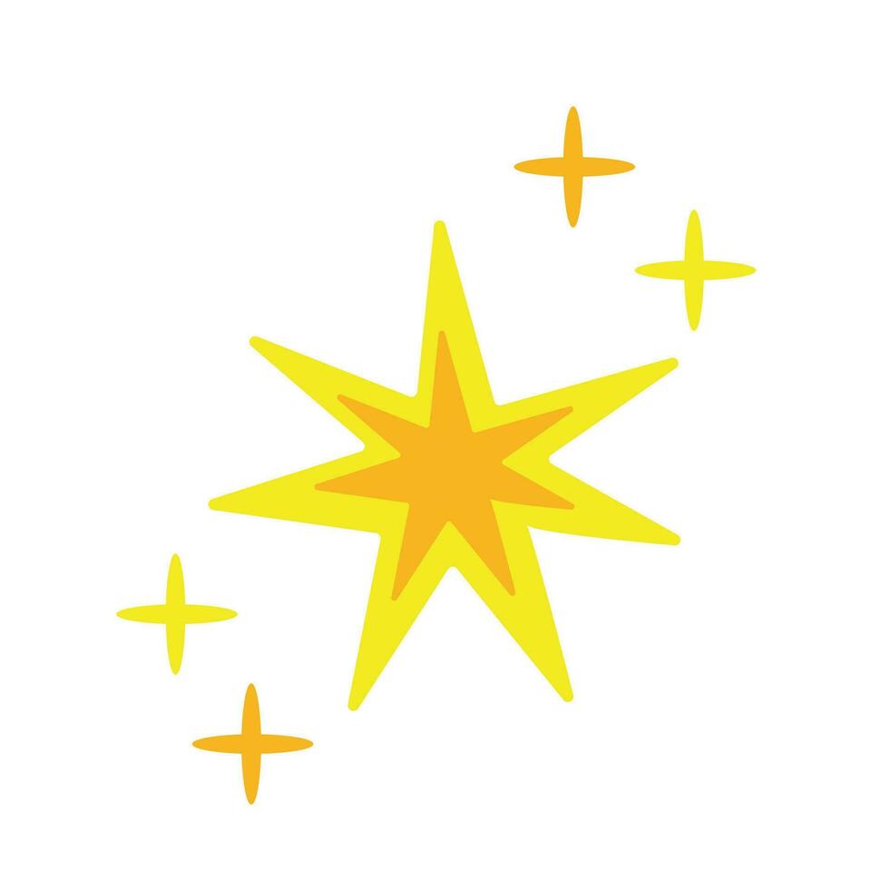 Star Vektor Formen. Gelb funkelt. Vorlagen zum Design, Poster, Projekte, Banner, Logo, und Geschäft Karten