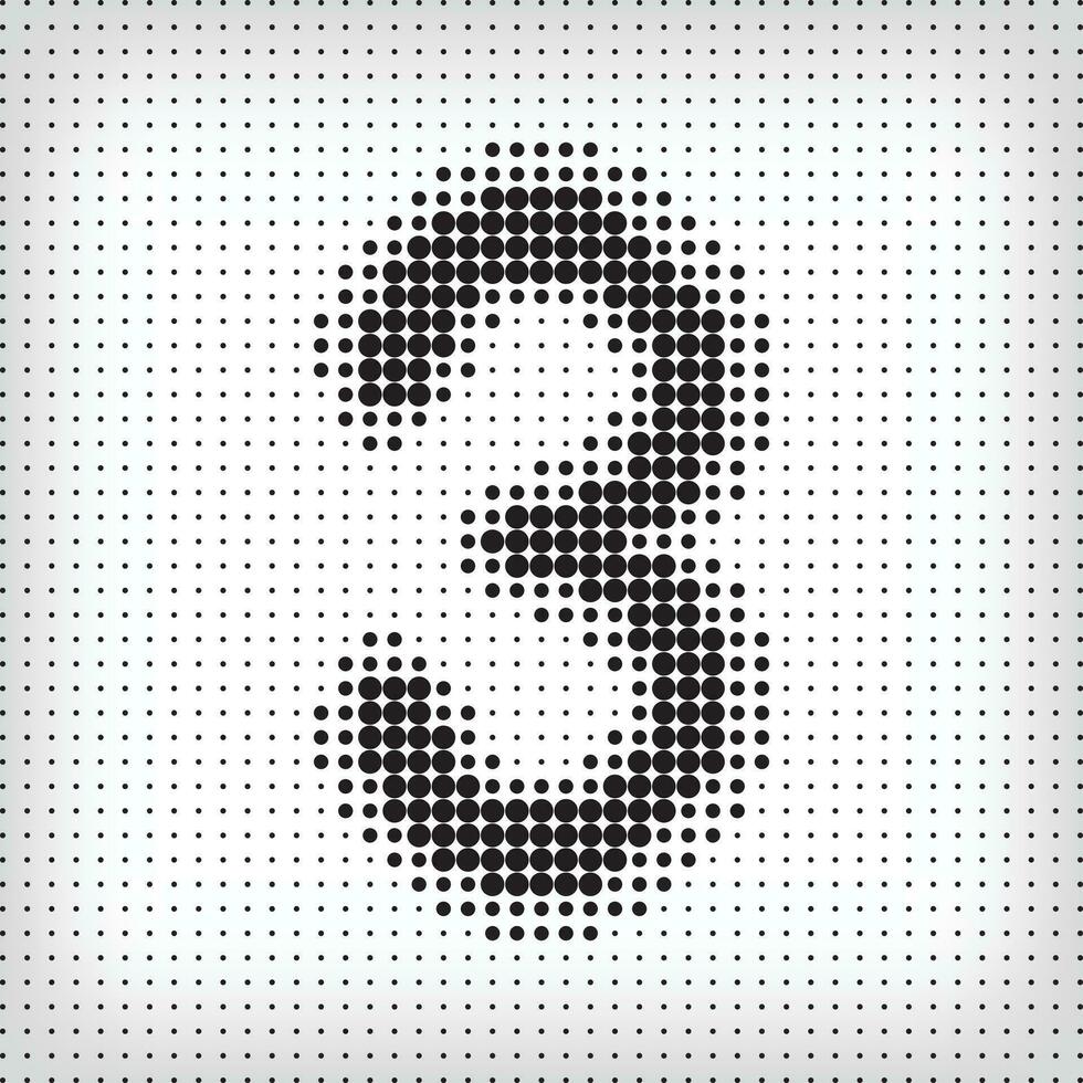 gepunktet Nummer 3. das Nummer Pixel ist eben und solide. integrativ und integrativ Pixel Bewegung. modern Symbol Häfen. vektor