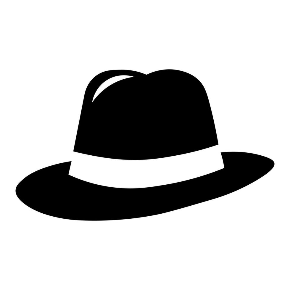 Hut schwarz Vektor Symbol isoliert auf Weiß Hintergrund