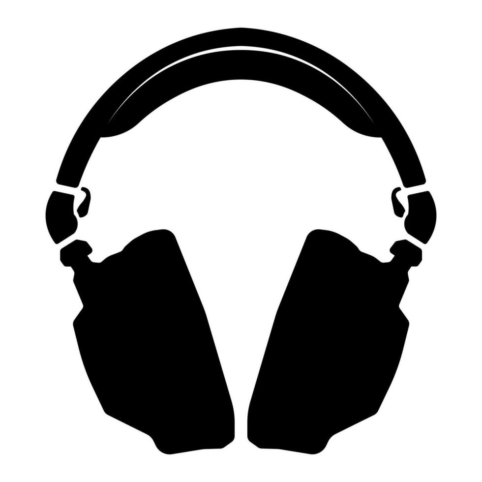 Kopfhörer schwarz Vektor Symbol isoliert auf Weiß Hintergrund
