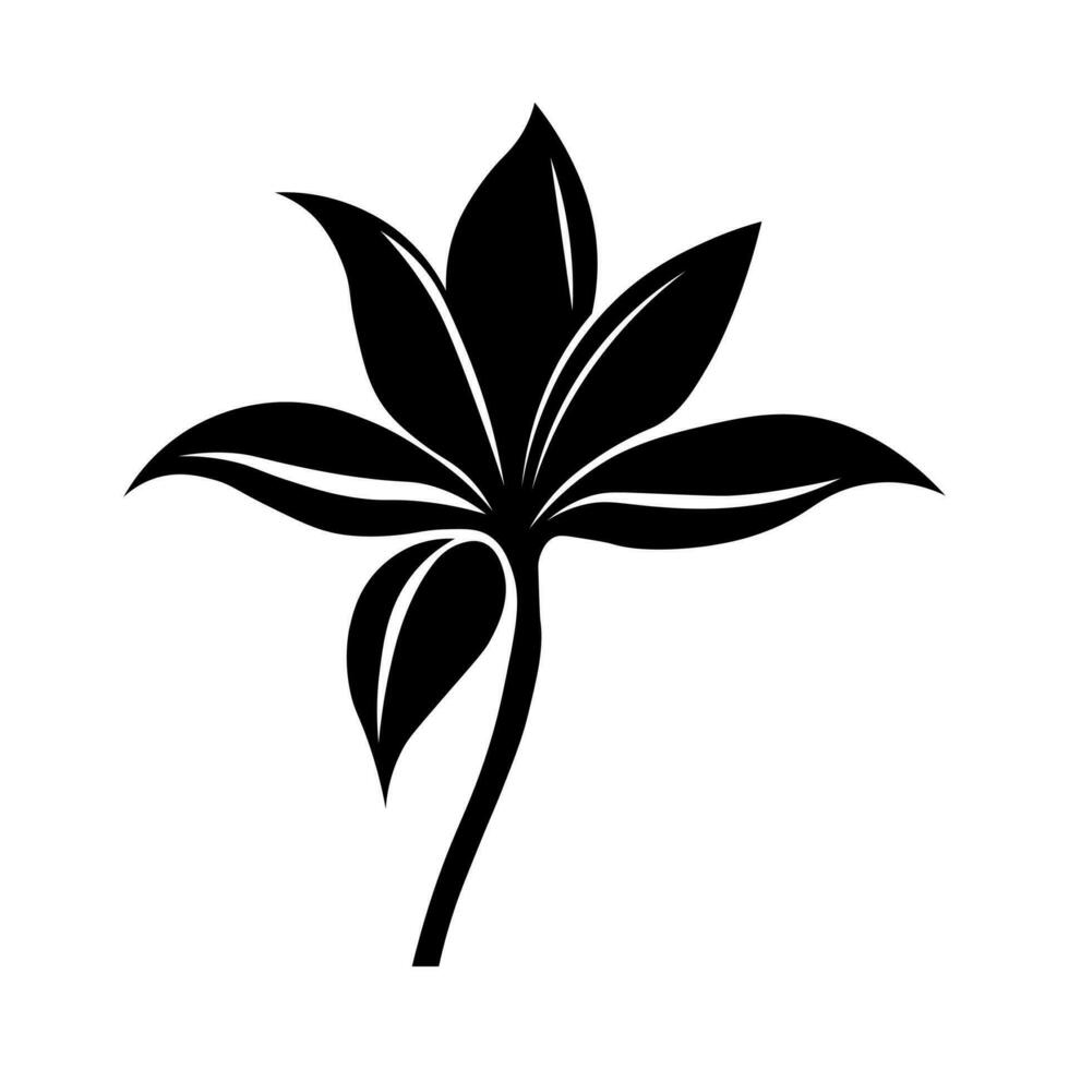 Pflanze schwarz Vektor Symbol isoliert auf Weiß Hintergrund