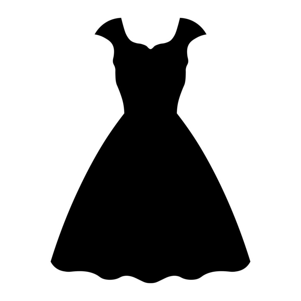 Kleid schwarz Vektor Symbol isoliert auf Weiß Hintergrund
