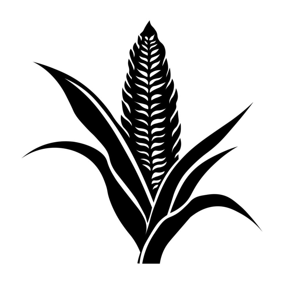 Mais schwarz Vektor Symbol isoliert auf Weiß Hintergrund