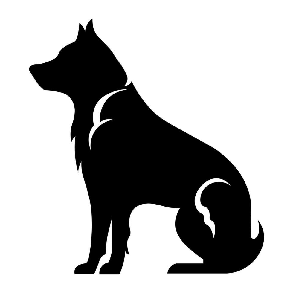 Hund schwarz Vektor Symbol isoliert auf Weiß Hintergrund