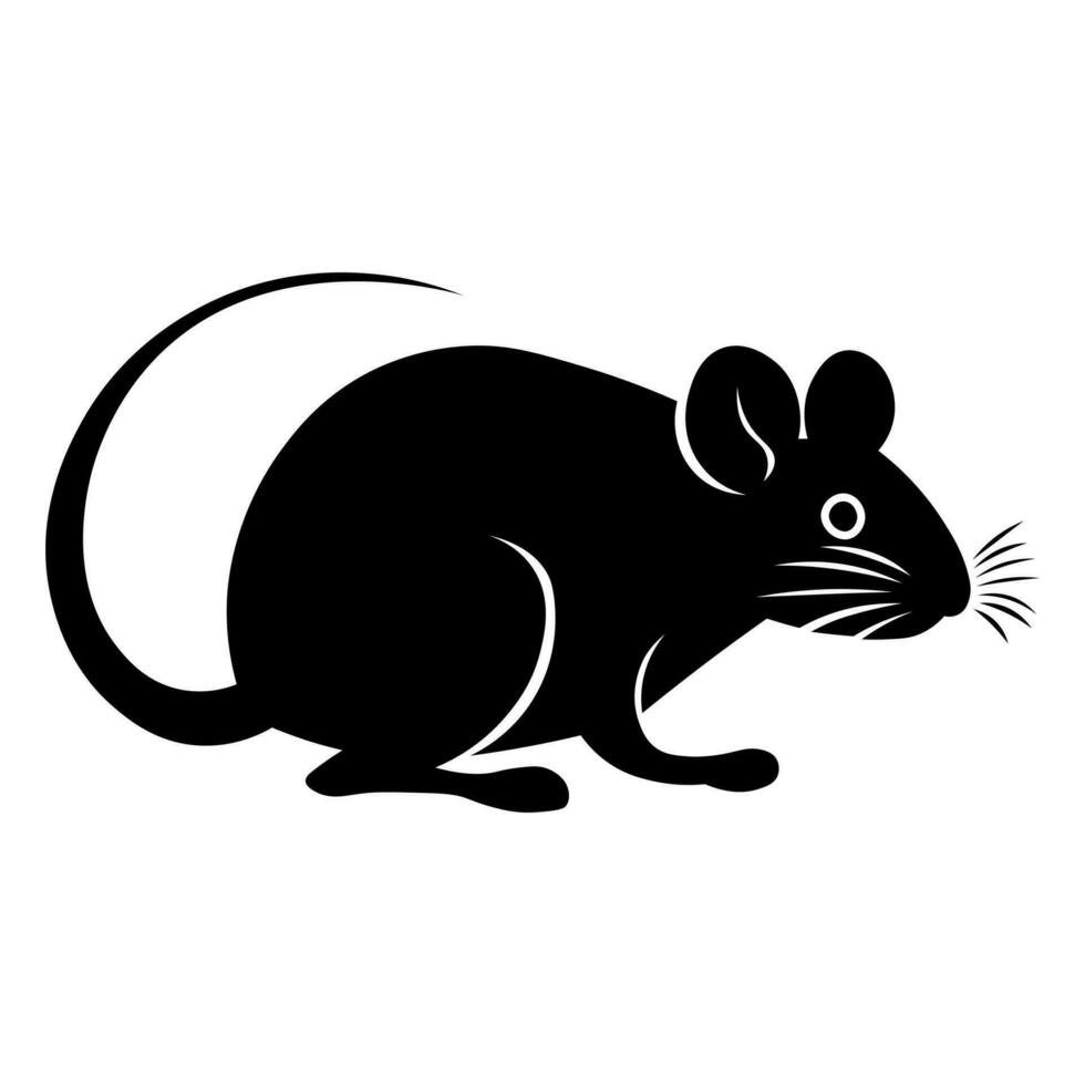 Maus schwarz Vektor Symbol isoliert auf Weiß Hintergrund